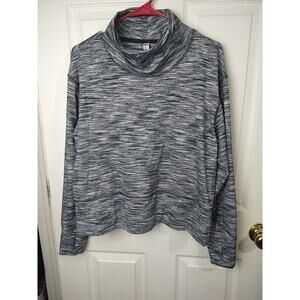 RBX Woman L Turtleneck Activewear Cropped Heathered Long Sleeve Thumbholes